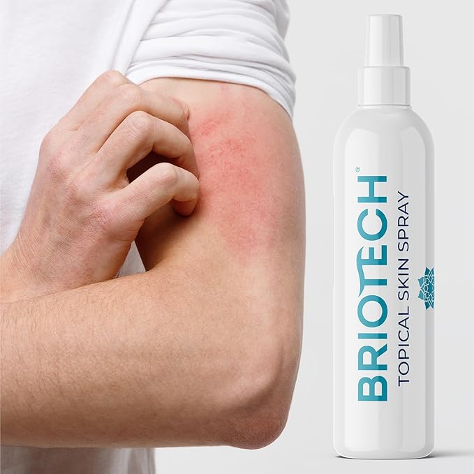 BRIOTECH Topical Skin Spray, Hypochlorous Acid Spray for Body & Face, Eyelid Cleanser, HOCl Facial Mist, Support Against Irritation, Calm Redness, Soothe Foot & Scalp, 8 fl oz ea, 2 ct