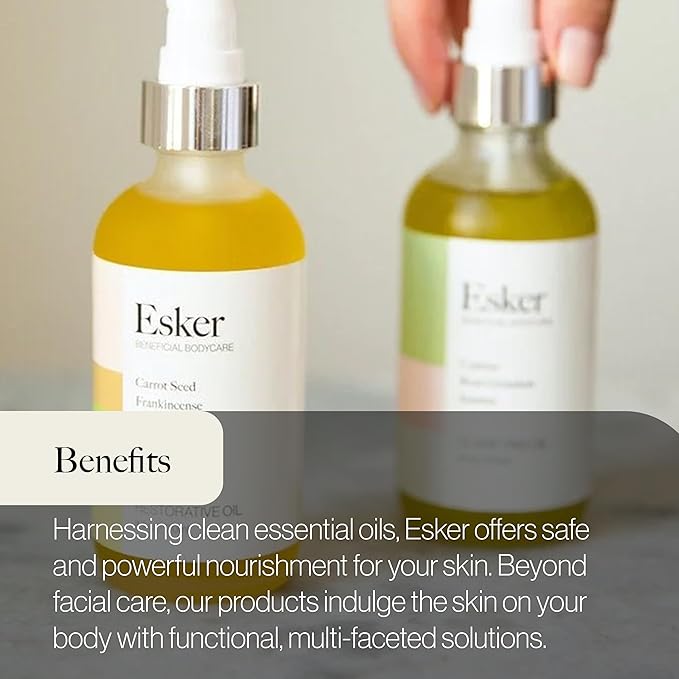 Esker Restorative Body Oil | Premium Deep Hydration Oil Designed to Soften and Moisturize Skin While Promoting Circulation and Energy Flow, Fast-Absorbing with Vitamins and Antioxidants 4oz