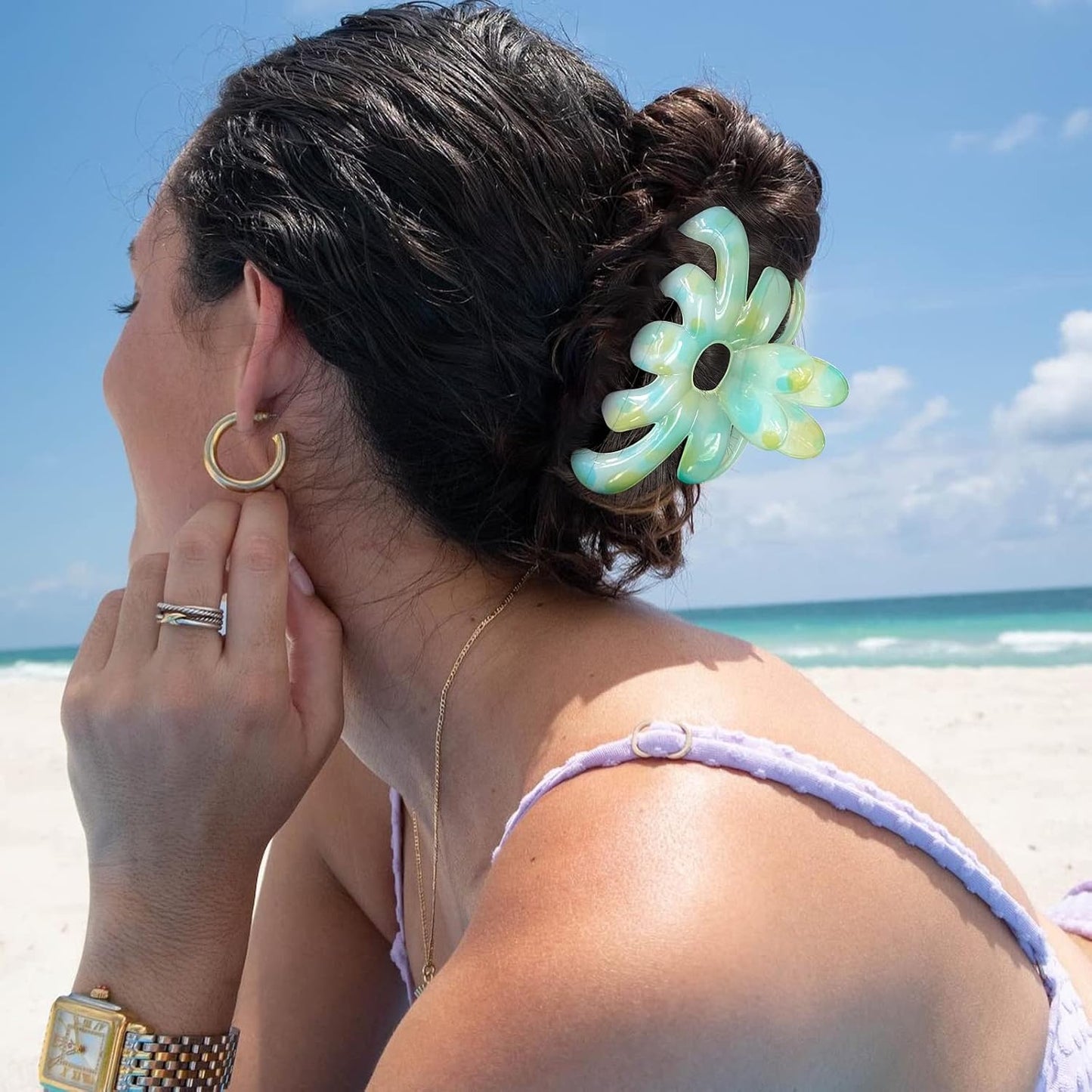 Hair Claw Clips - 3PCS Cute Styling Accessories for Women/Girls, Medium Nonslip Claws for Thin Hair, Strong Hold for Thick Hair