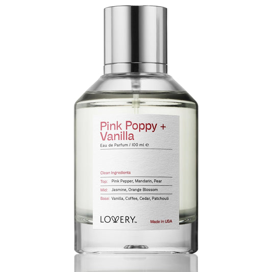 Pink Poppy & Vanilla Perfume for Women, Inspired by Y S.L B.lack O.Pium 100ml Clean Fragrance Perfumes for Womens, Long Lasting Vegan, Natural Ingredients, Vanilla, Coffee, Patchouli, Made in USA