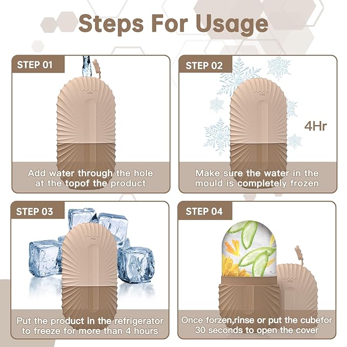 Ice Face Roller, Ice Cube Roller for Face，Facial Beauty Ice Roller Skin Care Tools,De-Puff Eye Bags, Reduce Migraine Pain（Brown）