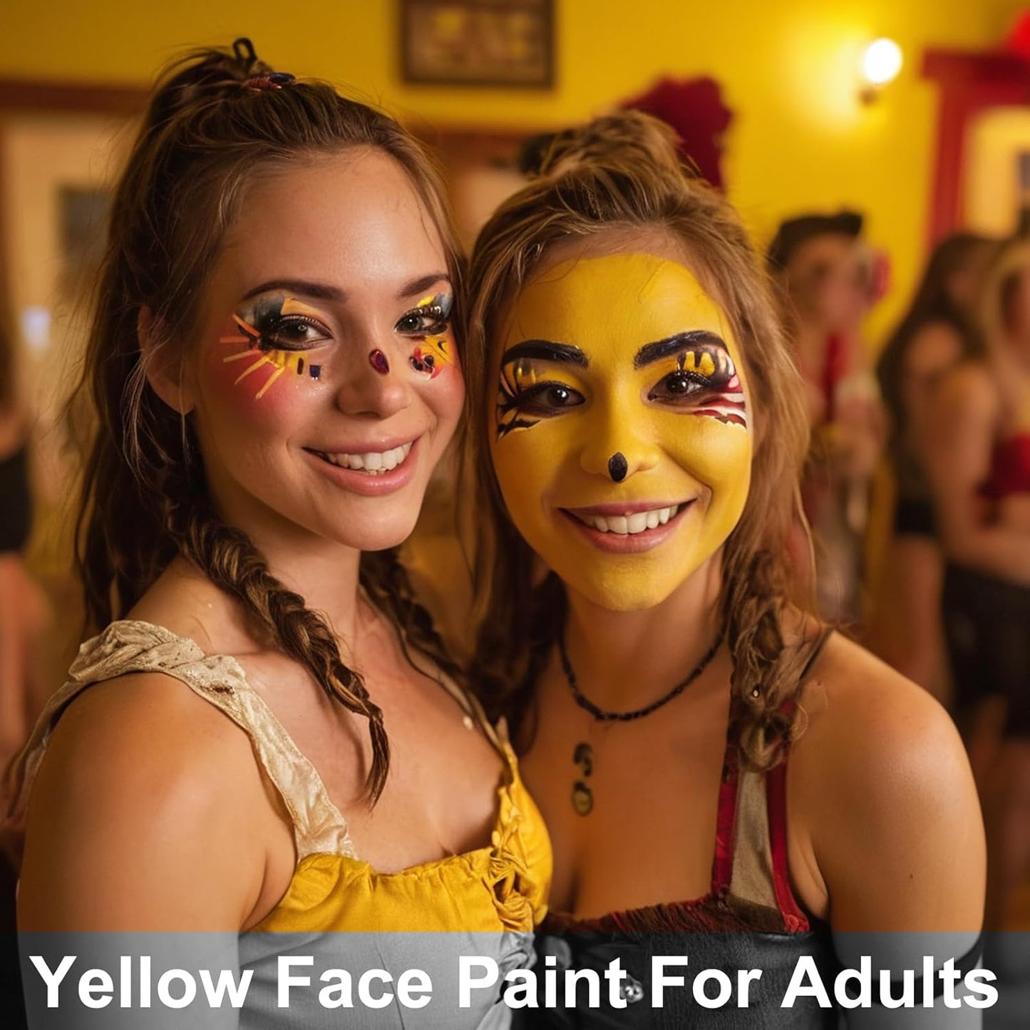 MEICOLY Yellow Face Paint Stick for Halloween SFX Lion Tiger Cosplay Makeup,Yellow Body Paint Stick for Field Day,Face Painting for Adults Kids,Waterproof Eye Black Baseball Softball Football Lacrosse