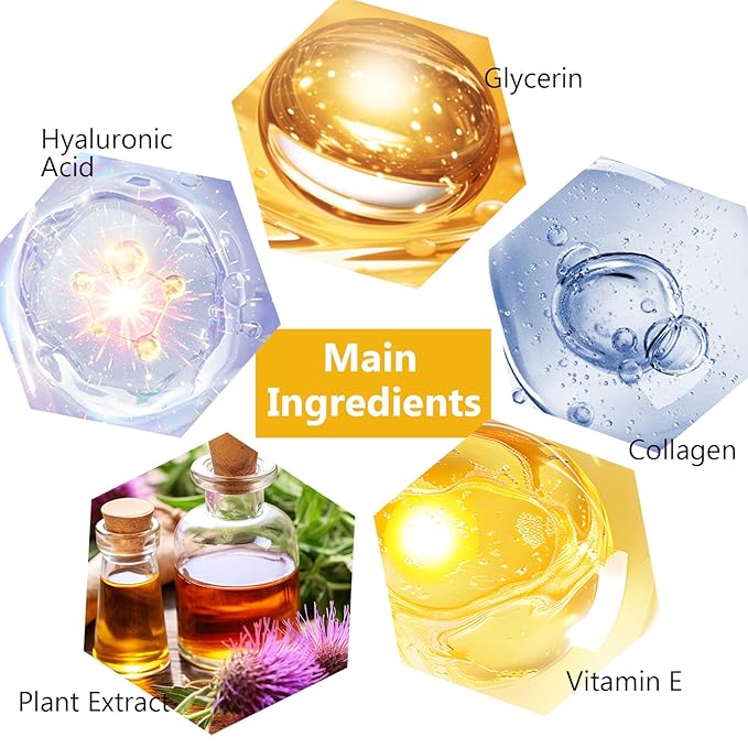 Permotary 15 Pairs Collagen Eye Mask and 15 Pcs Mositurizing Lip Mask, Under Eye Patches and Lip Pads, Crystal Patches Set for Wrinkles, Moisturizing, Reducing Fine Lines & Dark Circles