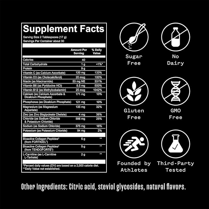 RNWY Foundation Collagen + Hydration Powder, Daily Joint Support with Electrolytes, Wild Cherry, 10g Collagen Peptides, 30 Servings