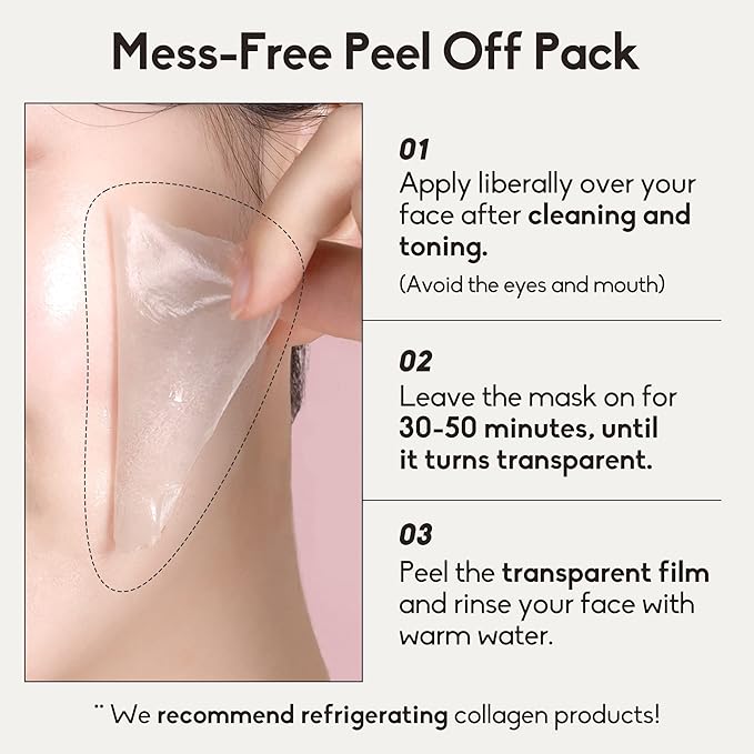 Triple Collagen Premium Cream Mask | Collagen Moisturizer Face Cream Mask Skin Care Glass Skin | Face Tightening and Lifting Cream Mask | Hydrating Face Mask Skin Care Peel Off (Pack of 1, 1.69 Fl oz.)