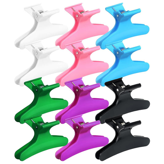 Ondder Colorful Butterfly Hair Clips for Styling Sectioning Pro Salon Butterfly Plastic Claw Clips Hair Styling Clip Barber Clips for Cutting, Coloring Hair, Hair Accessories for Women Girls