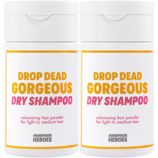 Handmade Heroes Non Aerosol Dry Shampoo Volume Powder 1.8oz, 100% Natural & Vegan For Light and Blonde Hair (2 pc set)