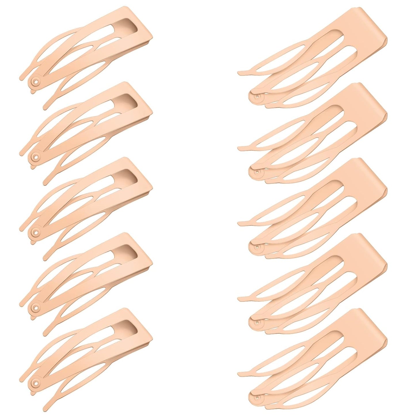 Chinco 24 Pcs Double Grip Hair Clips Metal Snap Clips Women Barrettes for Hair Making, Salon Supplies(Cream,2 Inch)