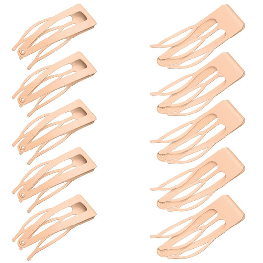 Chinco 24 Pcs Double Grip Hair Clips Metal Snap Clips Women Barrettes for Hair Making, Salon Supplies(Cream,2 Inch)