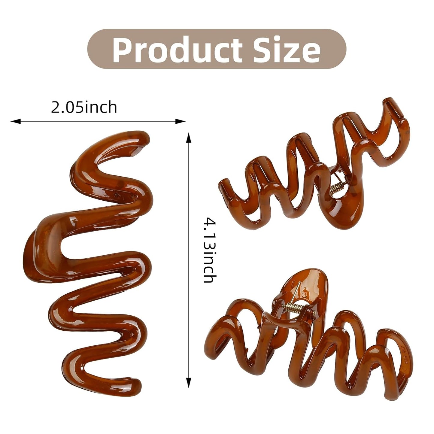 Claw Clips for Women Wavy Hair Clips for Thick Hair Non Slip Hair Clip Claw for Women's Hair Cute Hair Accessories 4Pcs