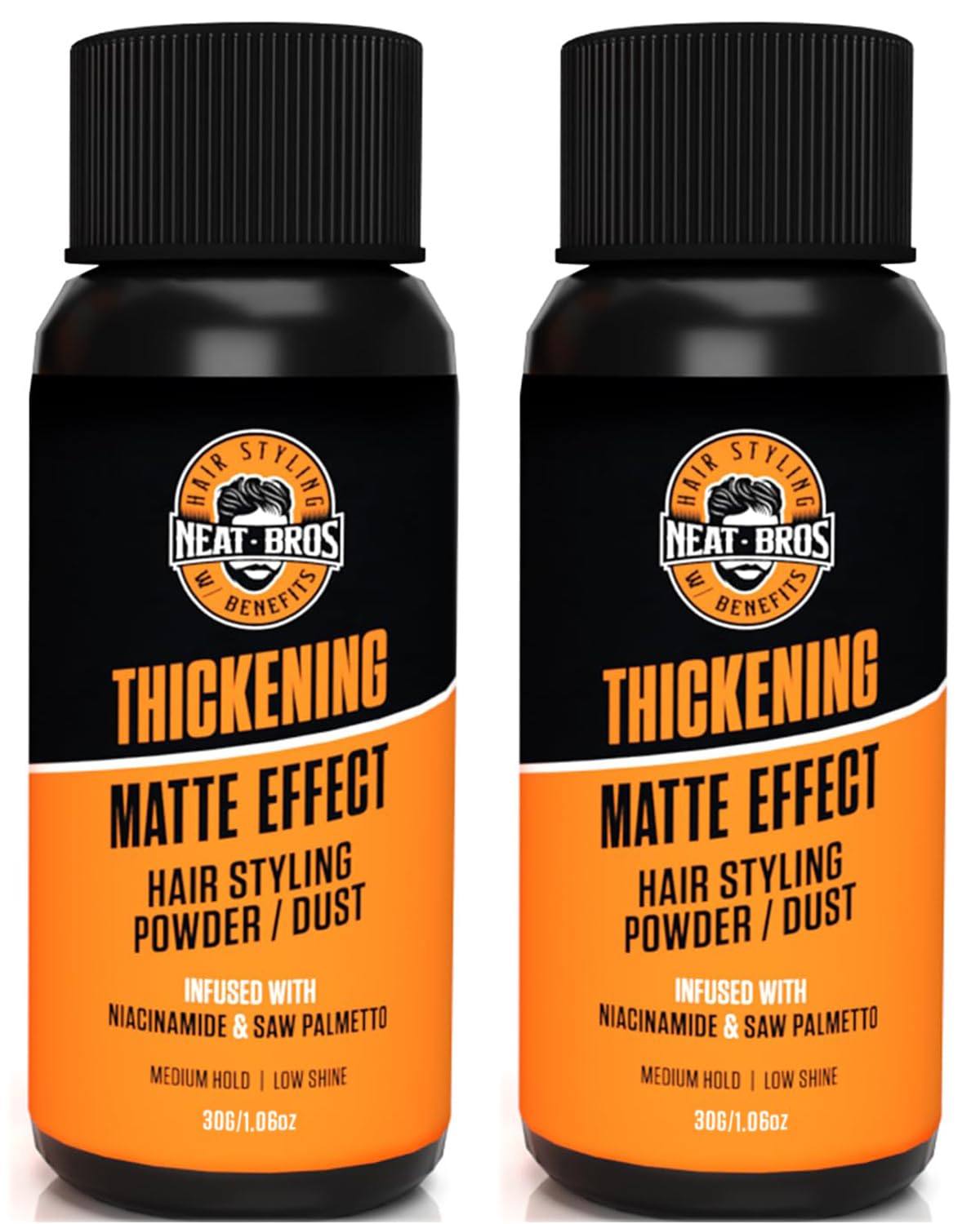 Hair Styling Texture Powder - Medium Hold & Matte Finish - Volumizer with Niacinamide and Saw Palmetto - Styling Powder for All Hair Types - 2 Pack