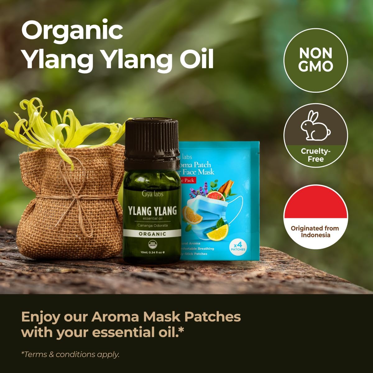 Gya Labs Organic Ylang Ylang Essential Oil - 0.34 Fl Oz - for Skin, Hair, Diffuser, Aromatherapy, DIY Candle Making Scents