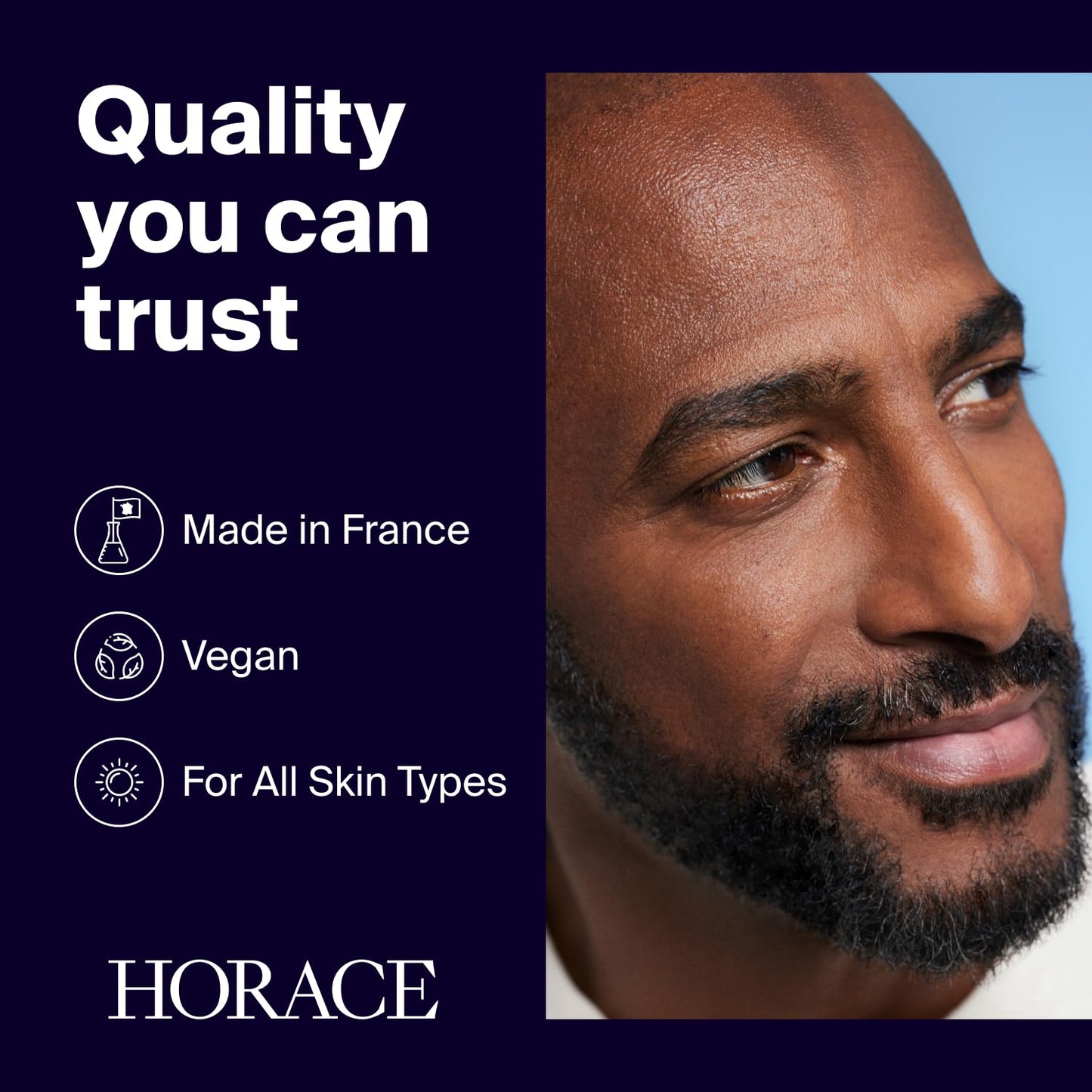 HORACE Face Firming Gel for Men – Lightweight Anti-Aging Gel Reduces Fine Lines & Wrinkles – 95% Organic & Natural Ingredients – No Silicones or Mineral Oils – For All Skin Types – Amber Scent – 30 ml