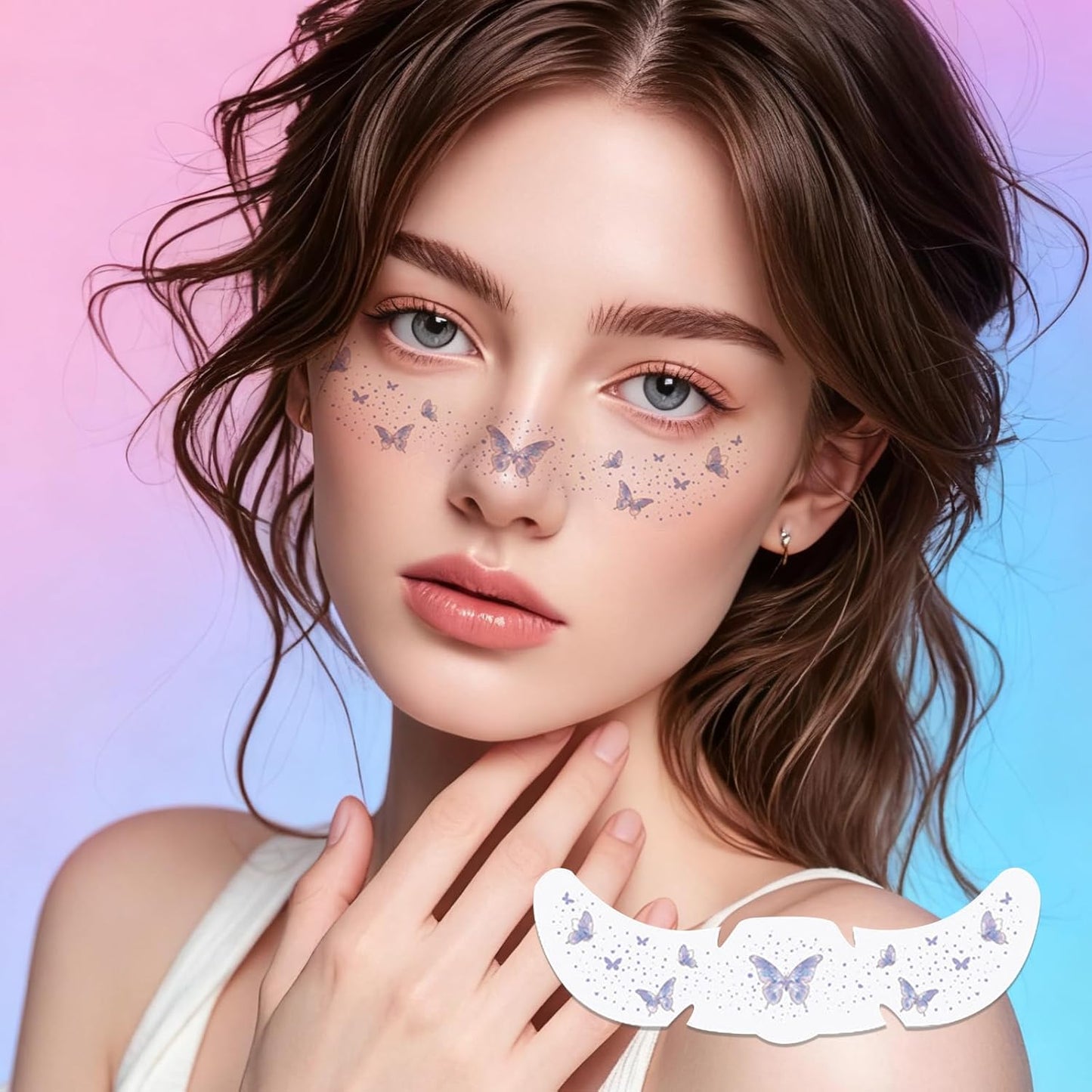 Temporary Tattoos Adult: Glitter Freckles & Star Face | Body Glitters with Face Glitter for Women Girls - Country Concerts Festival Rave Accessories (Pretty butterfly)