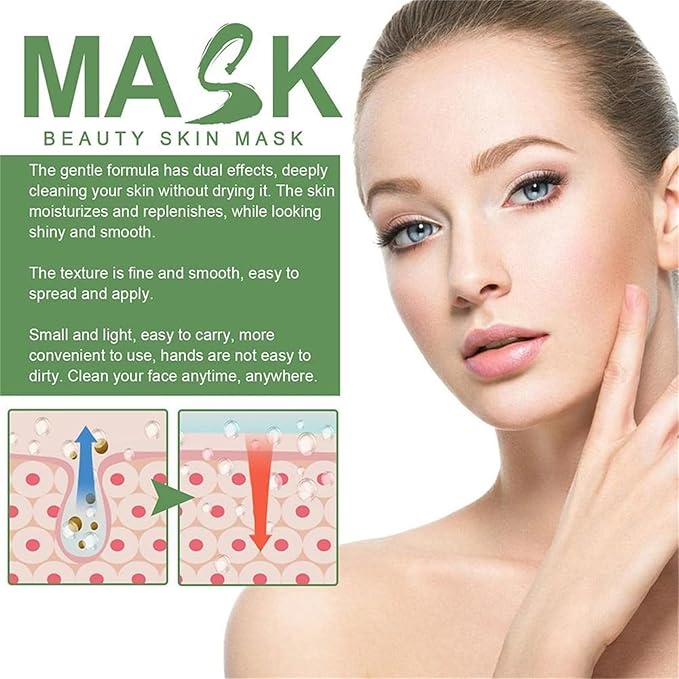 Wuxpp Green Tea Deep Cleanse Mask Stick Blackhead Remover with Green Tea Extract, Juxek Green Tea Purifying Clay Stick Mask Oil Control Cleansing Mask, Green Tea Face Mask Skincare Korean (1 Pc)
