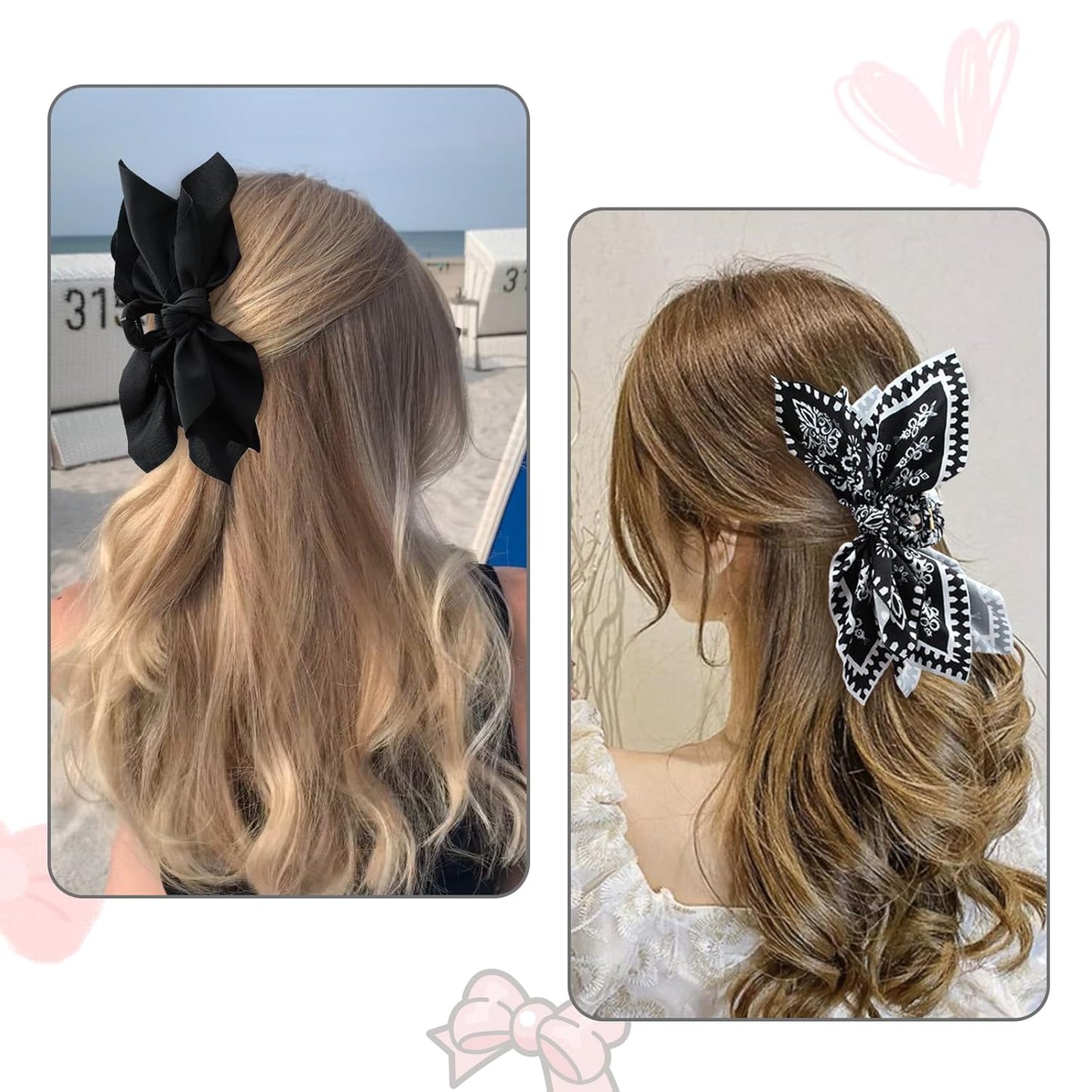 Bow Claw Clips Bow Hair Clips 2PC Big Hair Bows for Women Butterfly Styling Large Hair Clips for Thick Hair for Girls Hair Accessories for Teen