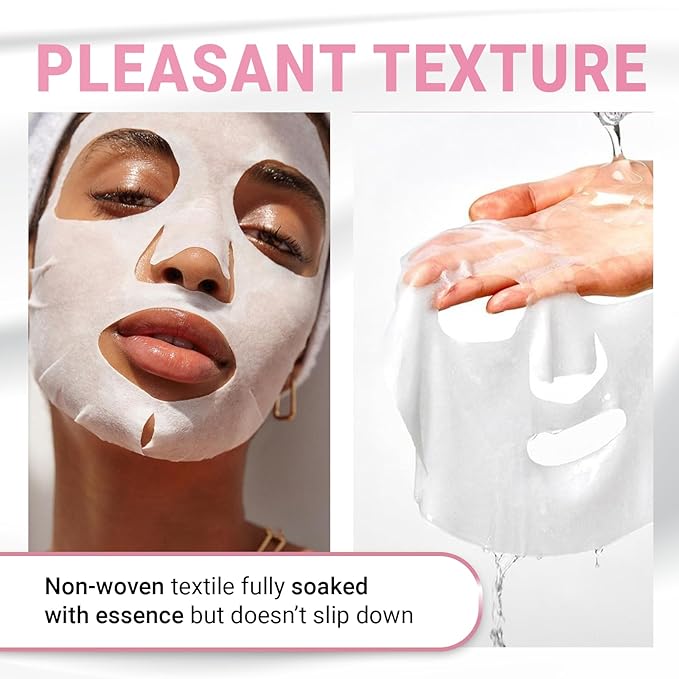 12 Pack of Collagen Face Mask with Ceramides - Rejuvenating Facial Sheet Mask, Reduce Wrinkles & Fine Lines - Face Masks Skincare Moisturizing Collagen Mask for All Skin Types