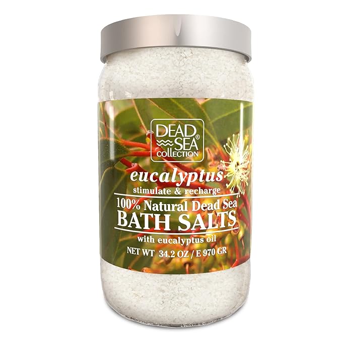 Dead Sea Collection Bath Salts Enriched with 3 pc-Eucalyptus - Cherry Blossom-Coconut-Natural Salt for Bath-Large 34.2 OZ.-Nourishing Essential Body Care for Soothing and Relaxing Your Skin and Muscle
