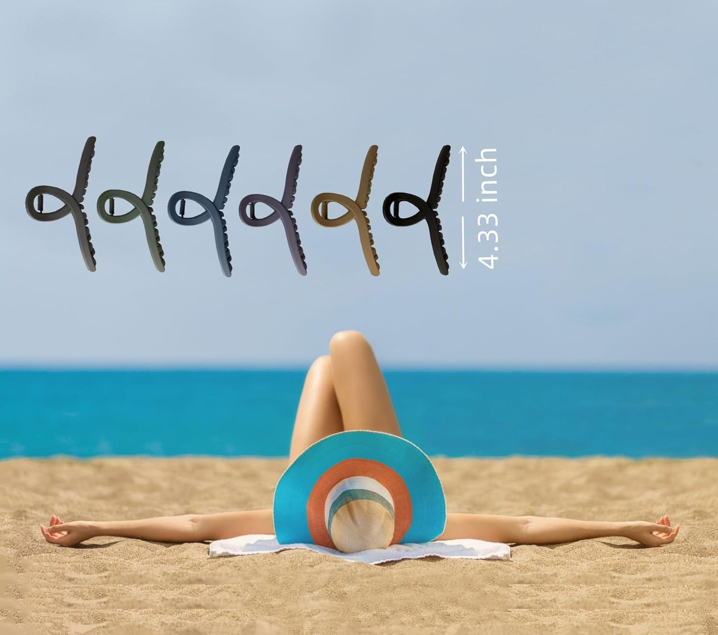 Large Hair Claw Clips Non-Slip Large Claw Hair for Women and Girls, Strong Hold Banana Jaw Clips for women 6 pcs