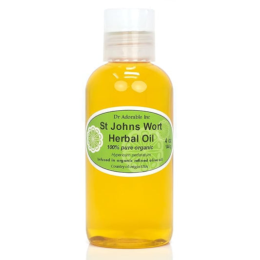 Dr Adorable - 4 oz - St Johns Wort Herbal Oil - Infused 100% Pure Natural Organic
