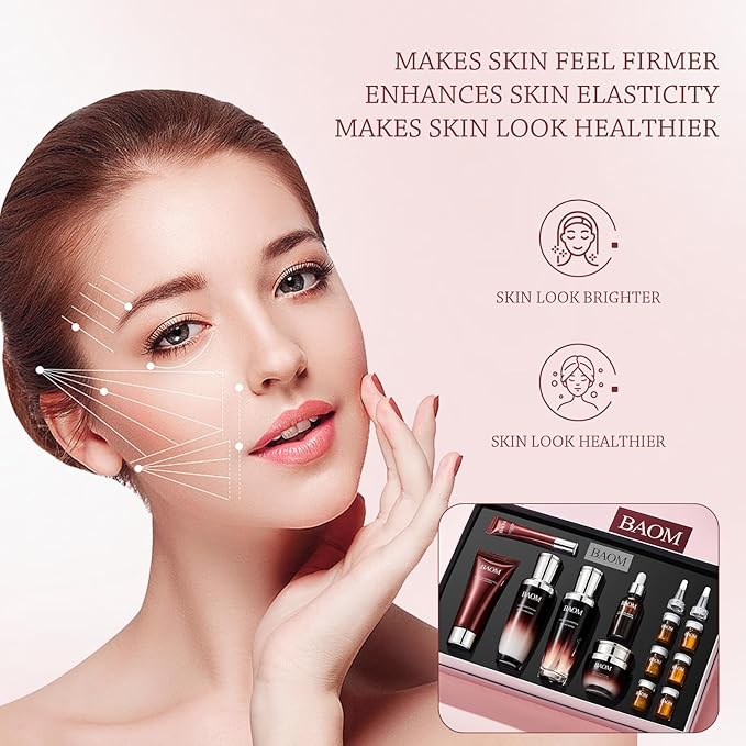 12 Pcs Moisturizing Facial Skin Care Set Skin Beauty Care Anti-Aging Skincare Kits With cleanser, toner, lotion, Essence, face cream, eye cream, Gift Sets Care Package For Women Mother