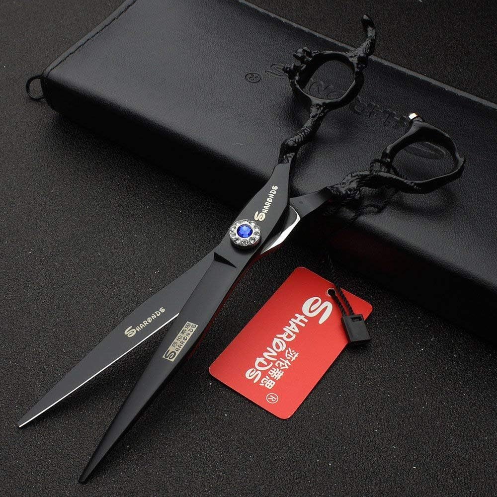 7 inch salon personalized scissors 19 cm cool black salon hair styling hair scissors stainless steel hair tools