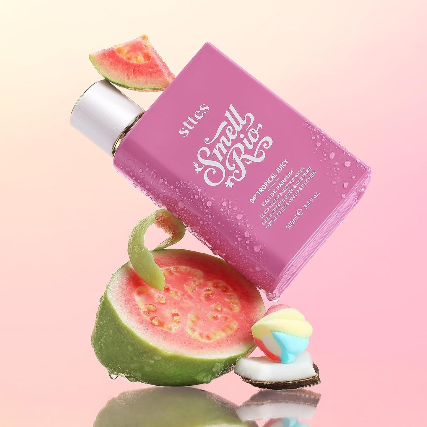 Sttes Perfume 04# (Original 408) – Perfume for Women – Long-Lasting Hair Guava, Orchid, Vanilla & Cotton Candy Notes – Fruity Scentual Fragrance Eau de Parfum 100ml (3.4 fl oz) – Tropical Juicy
