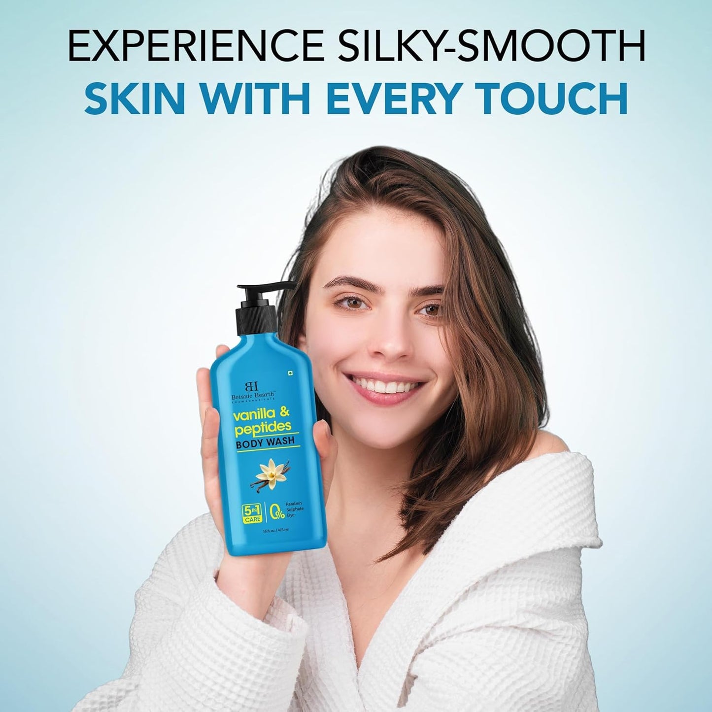 Botanic Hearth Vanilla Body Wash – Hydrating Shower Gel with 5 in 1 Care, Sulphate & Paraben Free, Gentle Daily Cleanser for All Skin Types, 16 fl oz