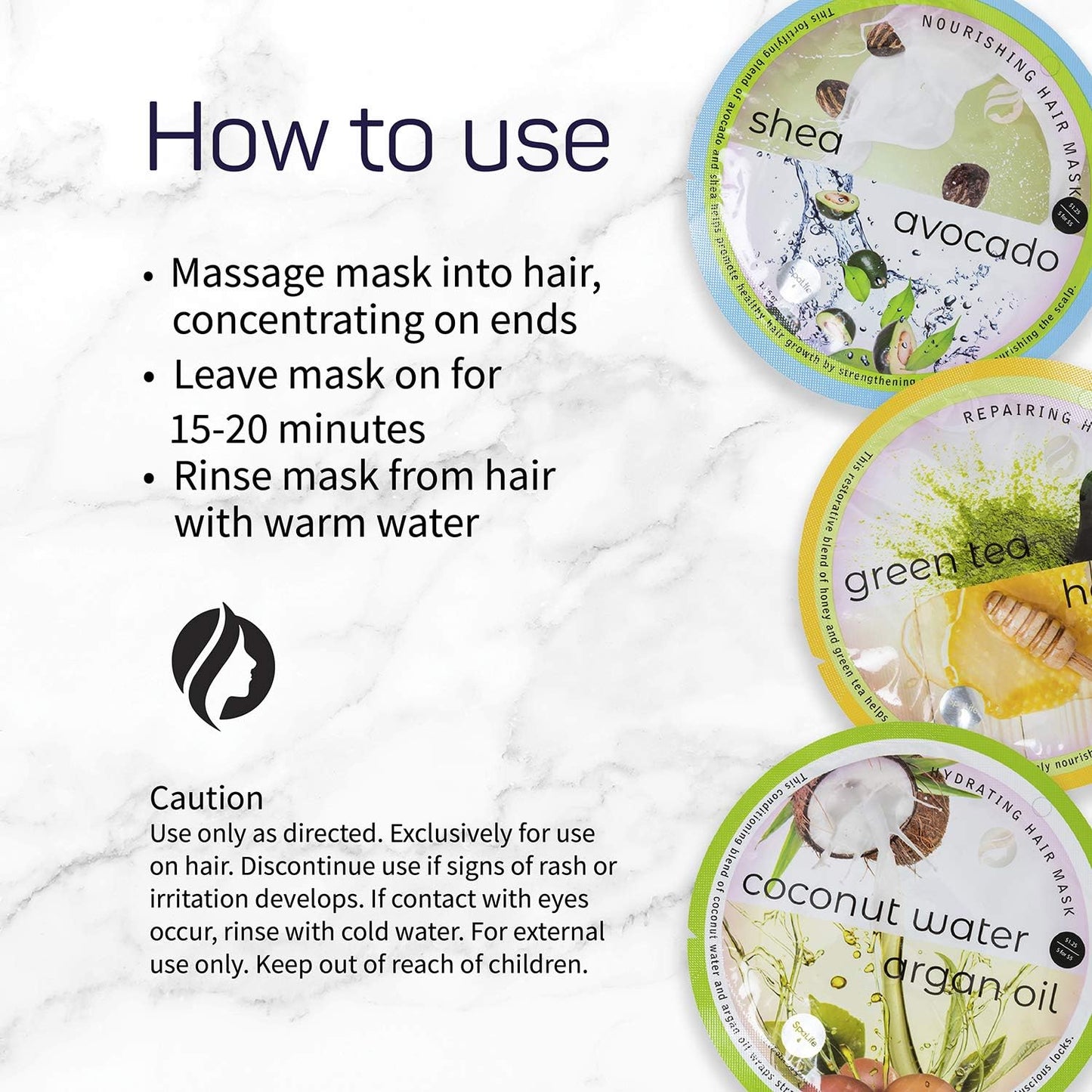 SpaLife Assorted All Natural Hair Mask 9 pack