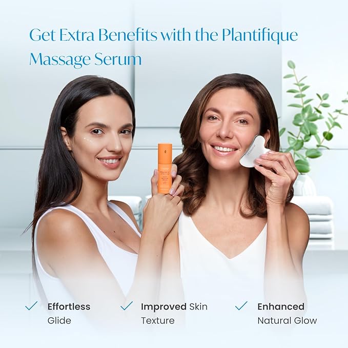 PLANTIFIQUE Gold Under Eye Patches for Puffy Eyes and Dark Circles 5 Pairs and Stainless Steel Gua Sha Facial Tool, Skin Massage Tool for Face, Body, Eyes, Neck, Heart Style with Travel Pouch