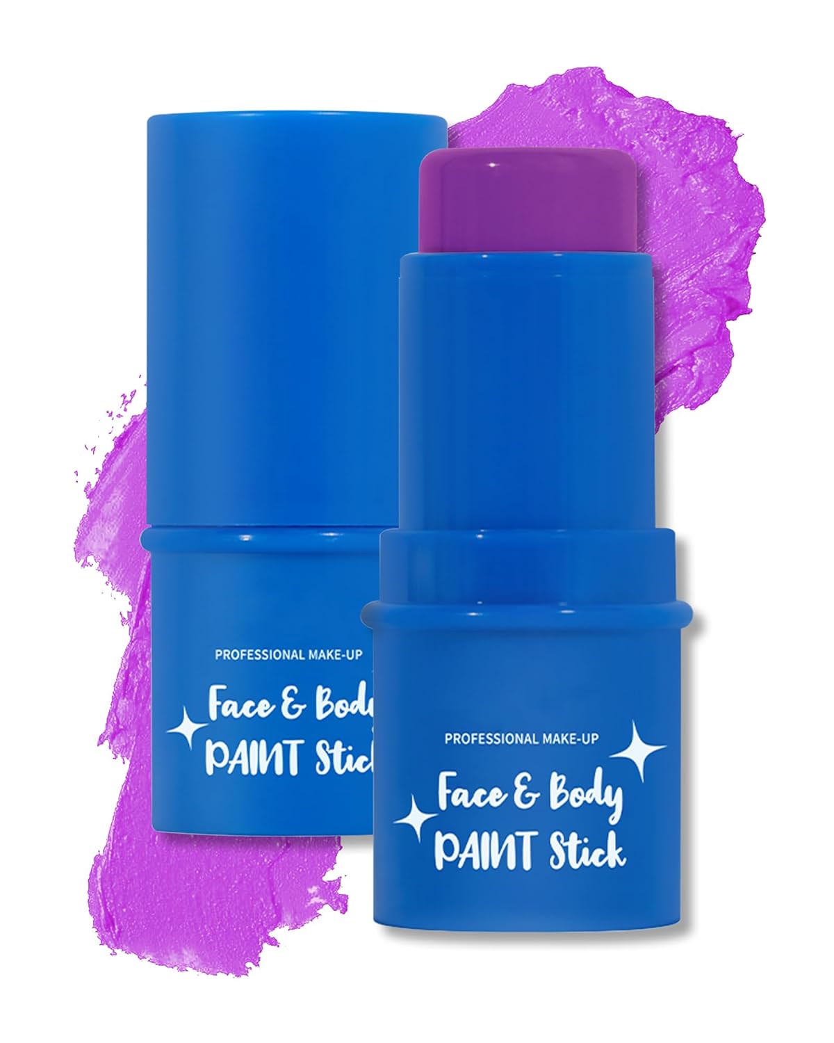 Purple Face Body Paint Stick, Waterproof Highly Pigmented Full Purple Body Paint for Adults, Eye Black Stick for Baseball Football Sports, Face Painting for SFX Cosplay Halloween Makeup-07