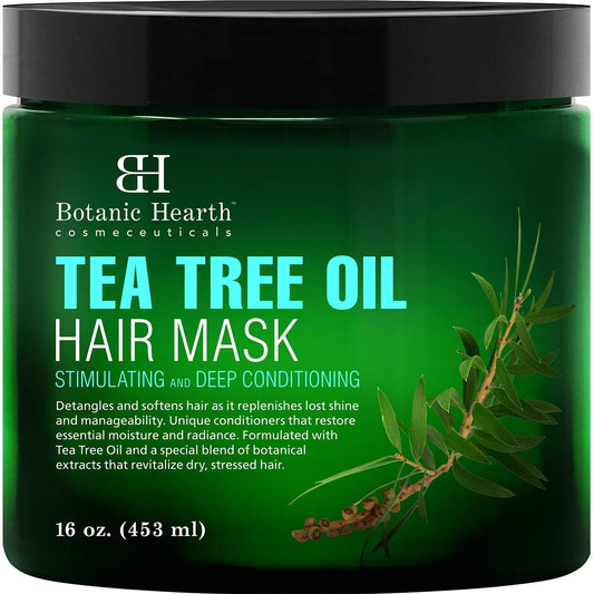 Botanic Hearth Tea Tree Hair Mask & Deep Conditioner, Moisturizes & Protects Hair & Scalp | With Soy Protein, Vitamin E, Collagen, Keratin & Coconut Oil | 16 Oz (Packaging May Vary)