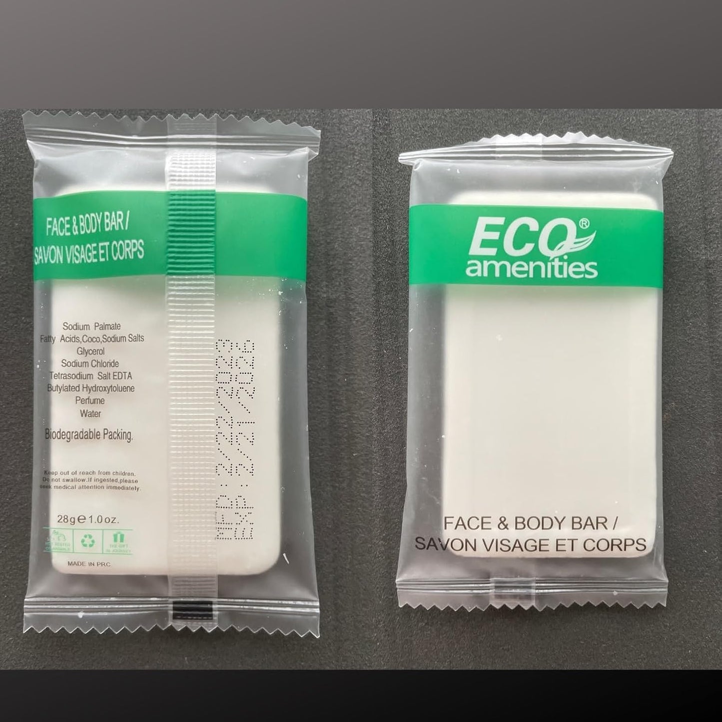 ECO amenities Soap Bar Travel Pack - 1 oz, 100 Count - Hotel Soap Bulk Individually Wrapped - Green Tea Scent & Cruelty-Free