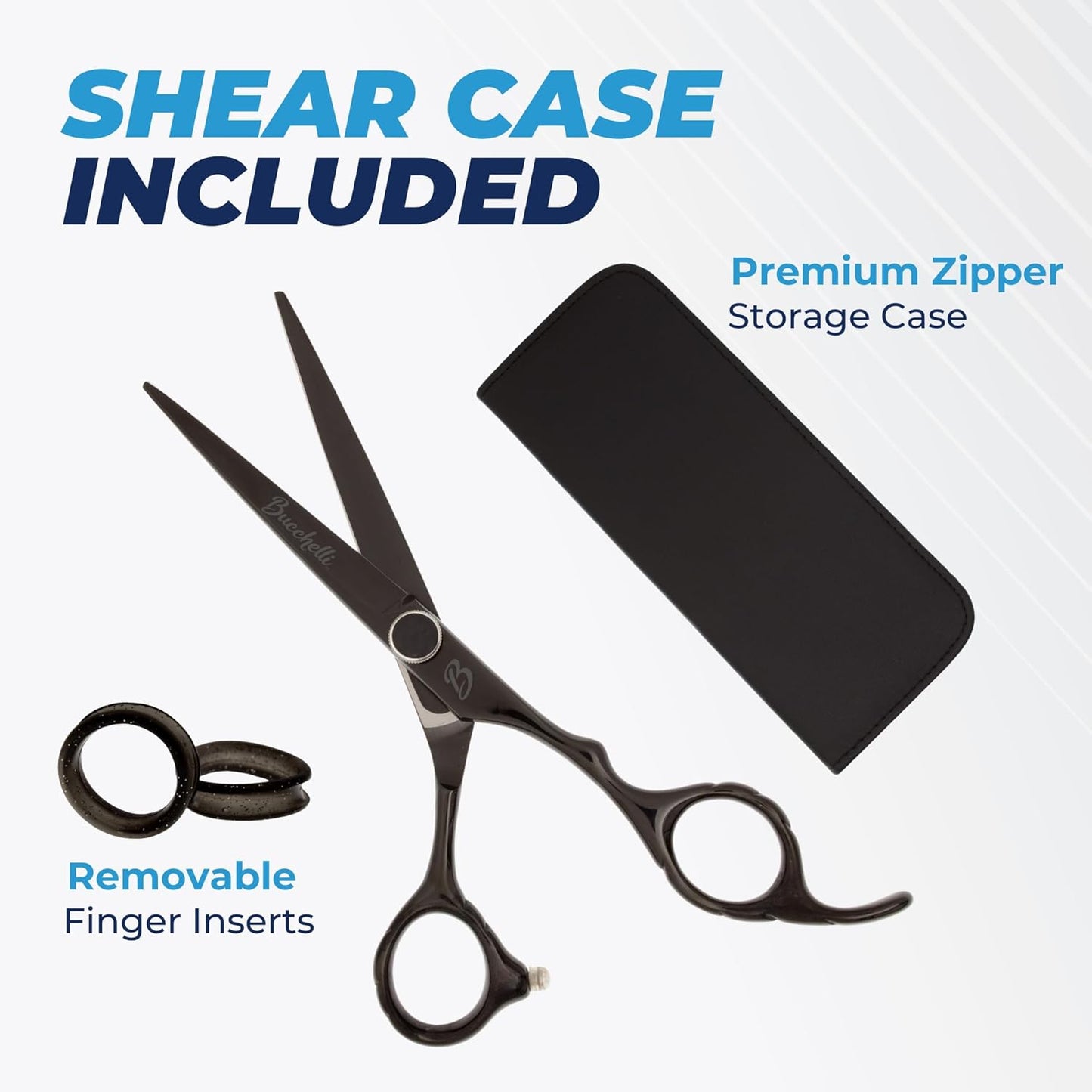 6.5 Inch Hair Cutting Scissors Professional - Japanese 440A Black Barber Shears - Micro Bevel Edge with Adjustable Tension Knob - Hair Shears Black (Black Right 6.5")