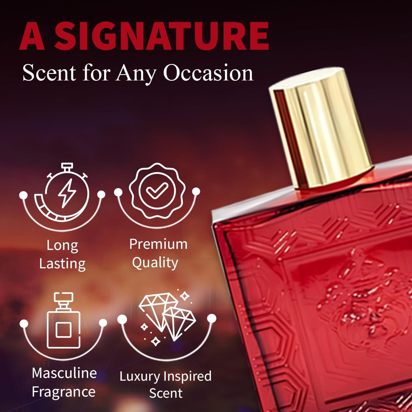 Lion Versatile Cologne for Men 3.4oz/100ml Each Scent Fresh Aromatic Floral Masculine Oriental Woody Notes Individually Boxed Fragrance for Men Pack of 5