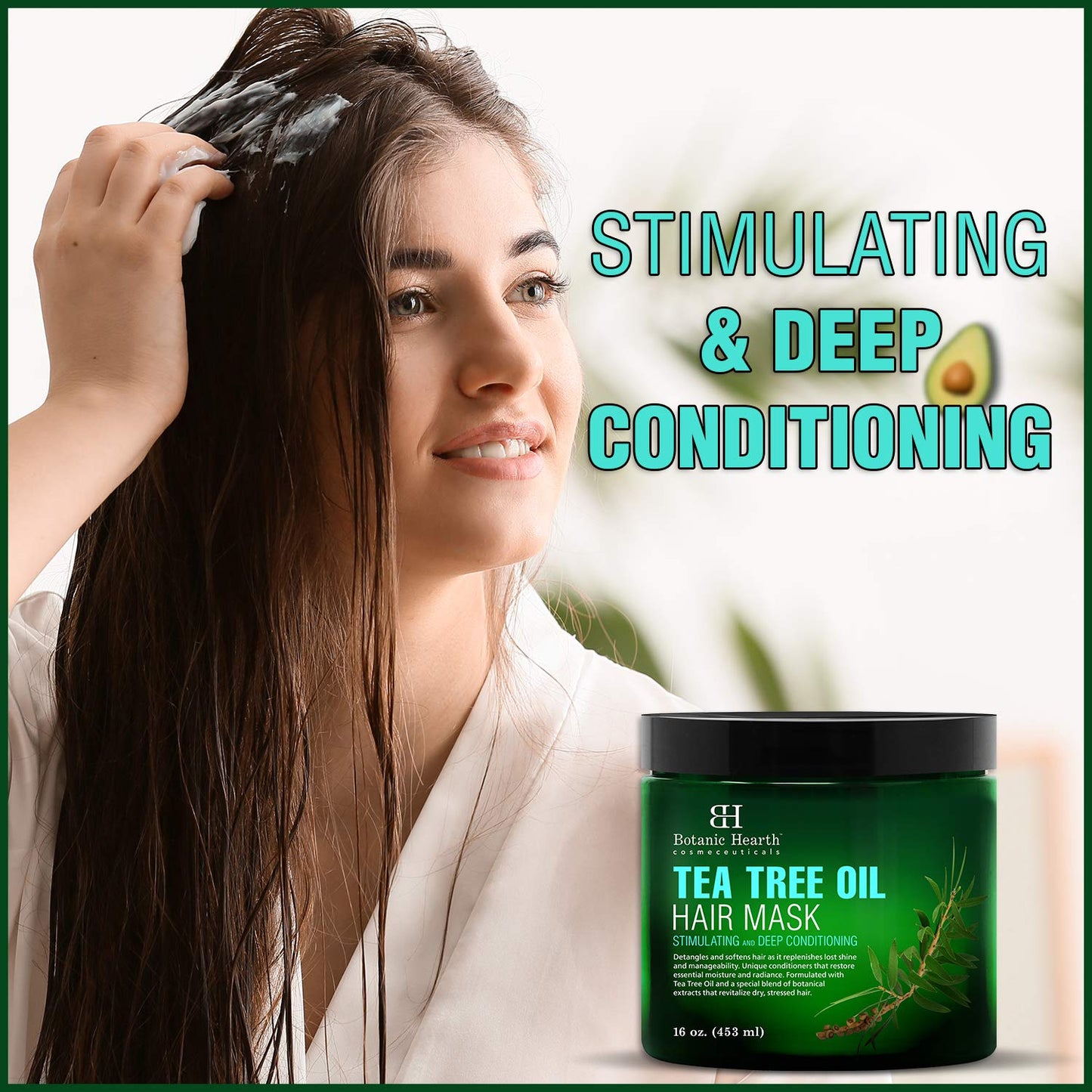 Botanic Hearth Tea Tree Hair Mask & Deep Conditioner, Moisturizes & Protects Hair & Scalp | With Soy Protein, Vitamin E, Collagen, Keratin & Coconut Oil | 16 Oz (Packaging May Vary)