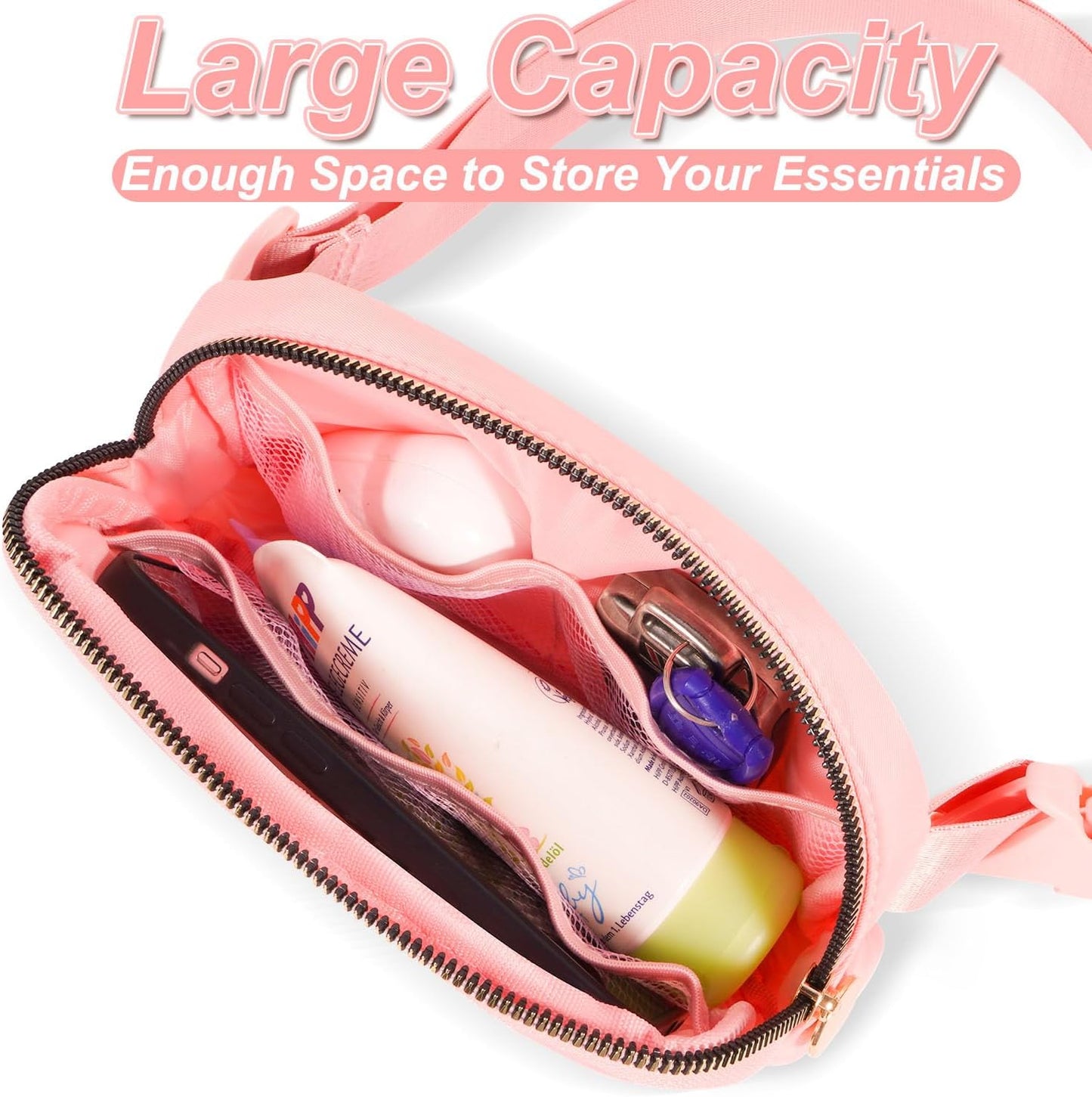 Party Favors for Kids 8-12 4-8, Gift Bags for Girls Teens, Accessories, Belt Waist Packs Fanny Pack Crossbody for Women | Peach, Initial E