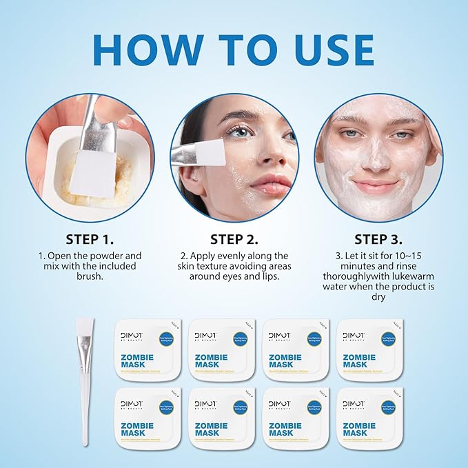 2025 New Zombie Facial Mask, Zombie Mask Facial, Hydrating Skincare Face Mask, Pore Tightening & Lifting Deep Cleansing Clay Mud Mask(1 Box 8Pcs)