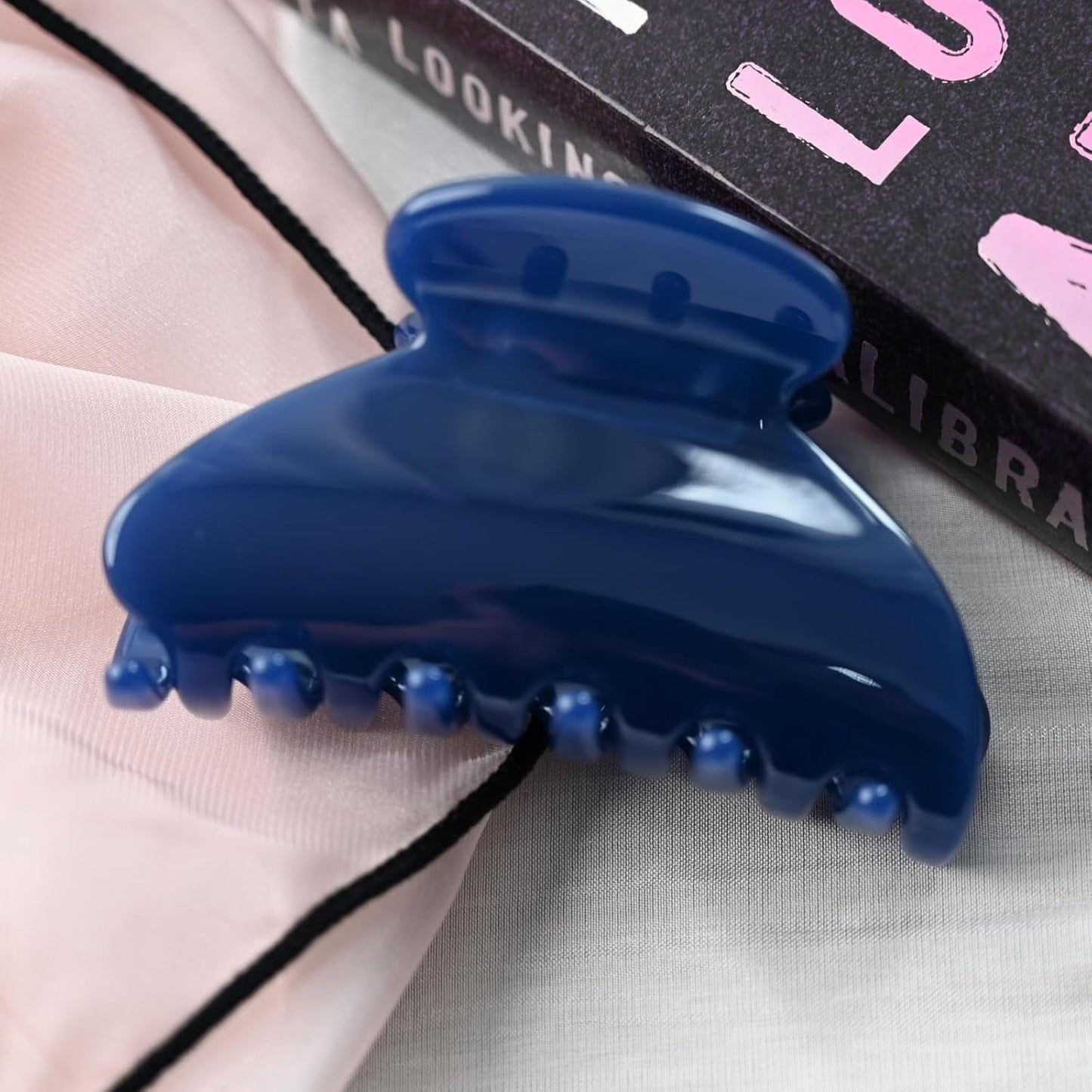 Handmade Celluloid Acetate French Design Barrettes Tortoise Shell Claws Hair Claw Luxury Fashion Accessories Hair Clip for Women (dark blue)