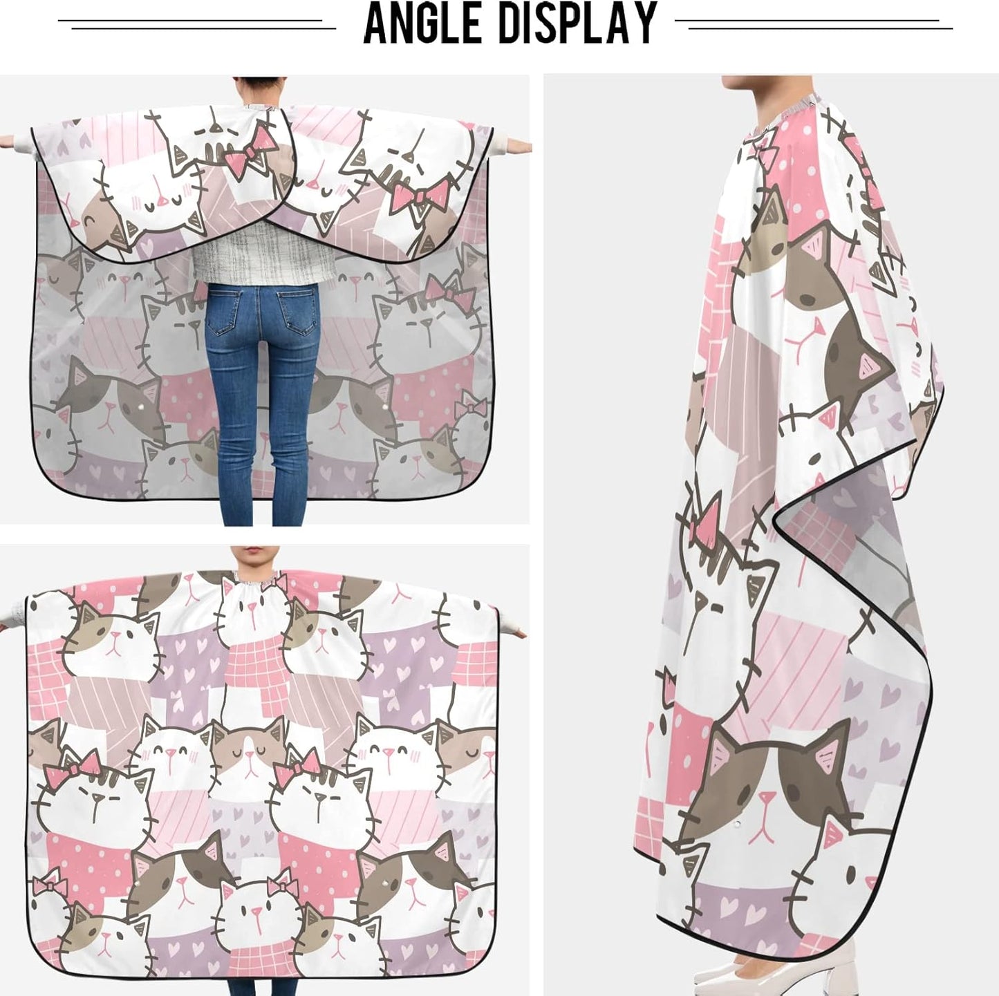 visesunny Professional Barber Cape Polyester Hair Cutting Clippings Catcher Grooming Cape Apron for Shaving Trimming For Men