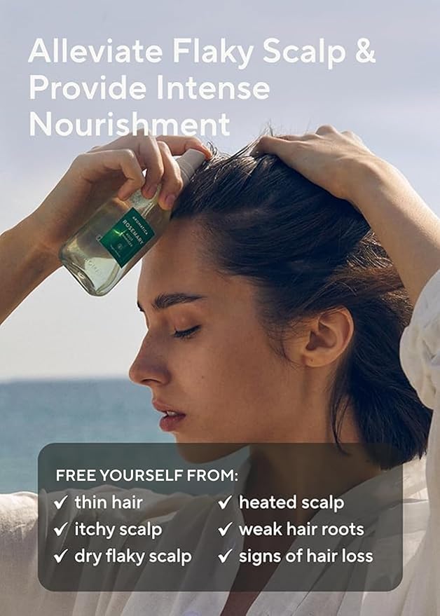 AROMATICA Root Enhancer Rosemary oil for hair growth – Flaky & Itchy & Dry Scalp Treatment – Hair Oil for Scalp Exfoliator & Detox – Free from Sulfate, Silicone, and Paraben (3.38oz)