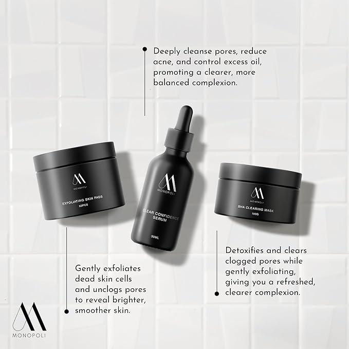 Monopoli Skin Care Set | Complete Routine: 9-Piece Face Care Set for Women & Teens for Anti-Aging, Hydration & Acne Control | Skincare Gift Set & Kits | Premium Skincare Set with Educational Resources