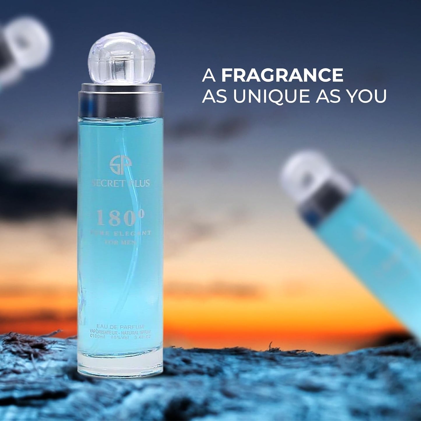 180 Pure Elegant Sensual Woody Fragrance for Men | Long Lasting Cologne Aromatic Scent, Eau de Parfum Natural Spray - Great Holiday Gift, 3.4 Fl Oz/100 Ml