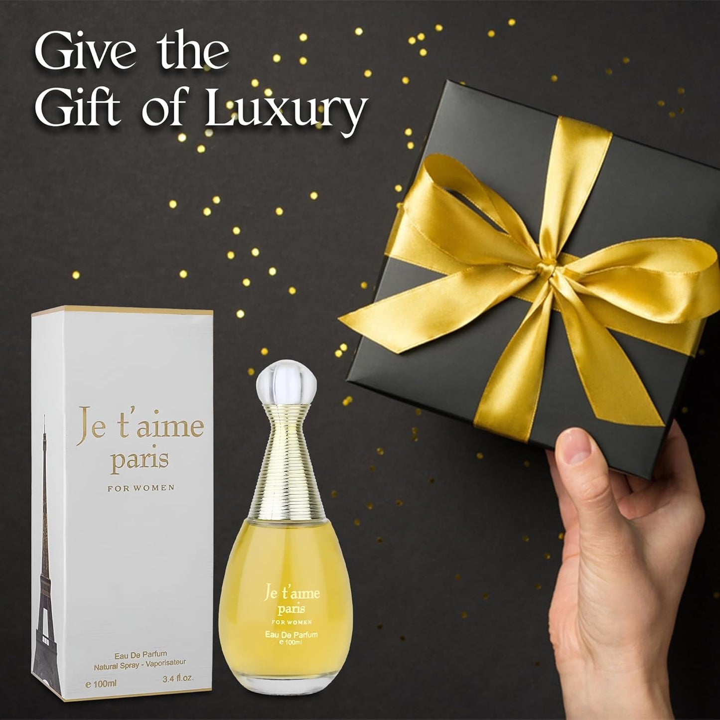 Je t'aime Paris Women Perfume 3.4 Fl Oz Eau de Parfum Natural Spray with Fresh Feminine Scent Holiday Gift for All Day Use