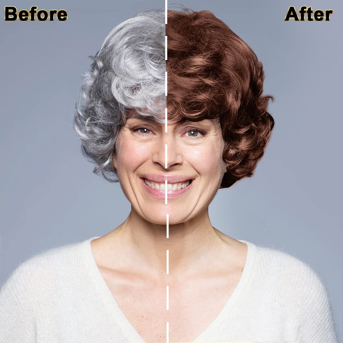 IIIMEIDU Gray Hair Coverage Shampoo - 3 in 1 Herbal Ingredients, Natural Chestnut Brown Shampoo for Women and Men (500ml)