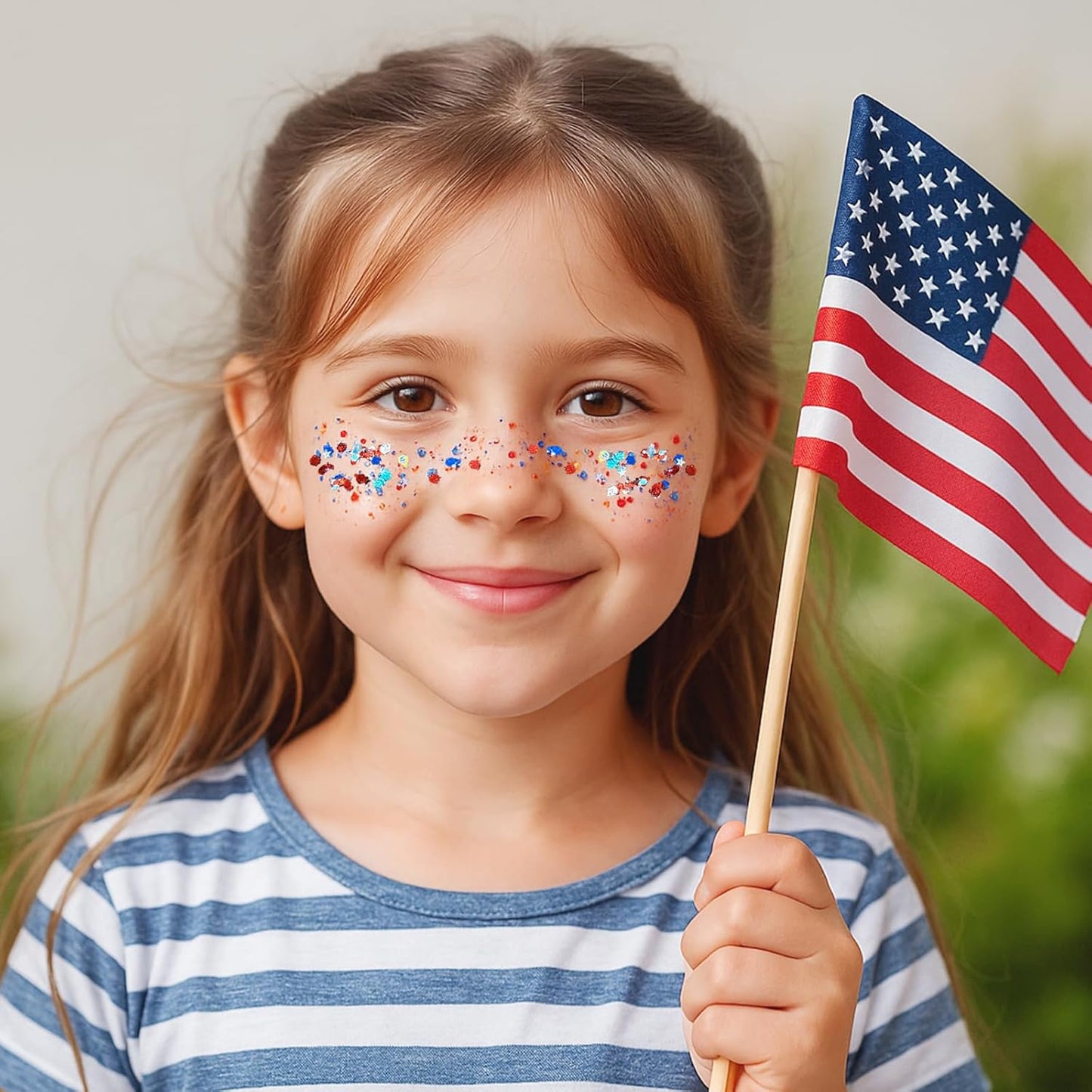 Mysense Red White and Blue Body Glitter Gel,USA Flag Face Hair Glitter for 4th of July Outfits for Women,Patriotic Fourth of July Accessories for Independence Day Memorial Day Veterans Day