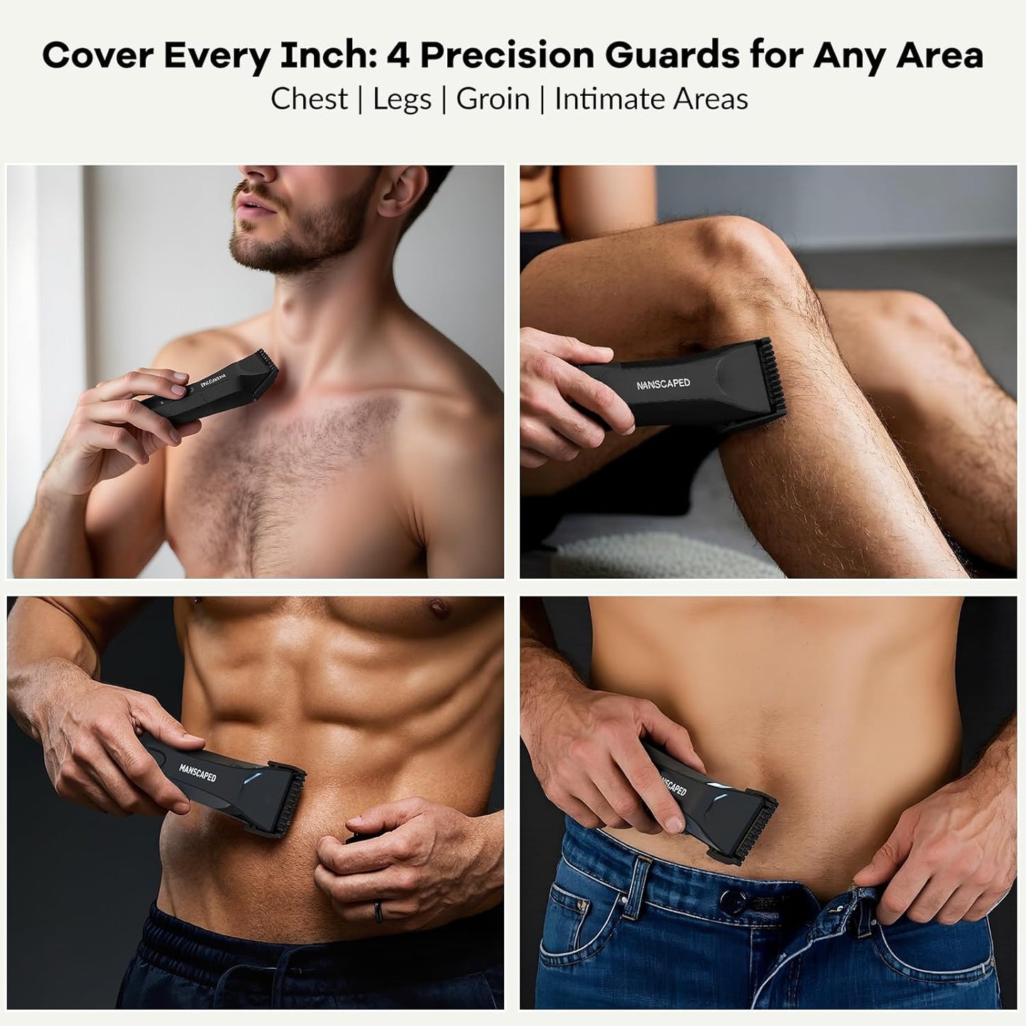 Guards for Manscaped 3.0 - Skin-Safe Trimmer Attachments, Precision Fit Cutting Guides Comb Replacement (4-Pack)