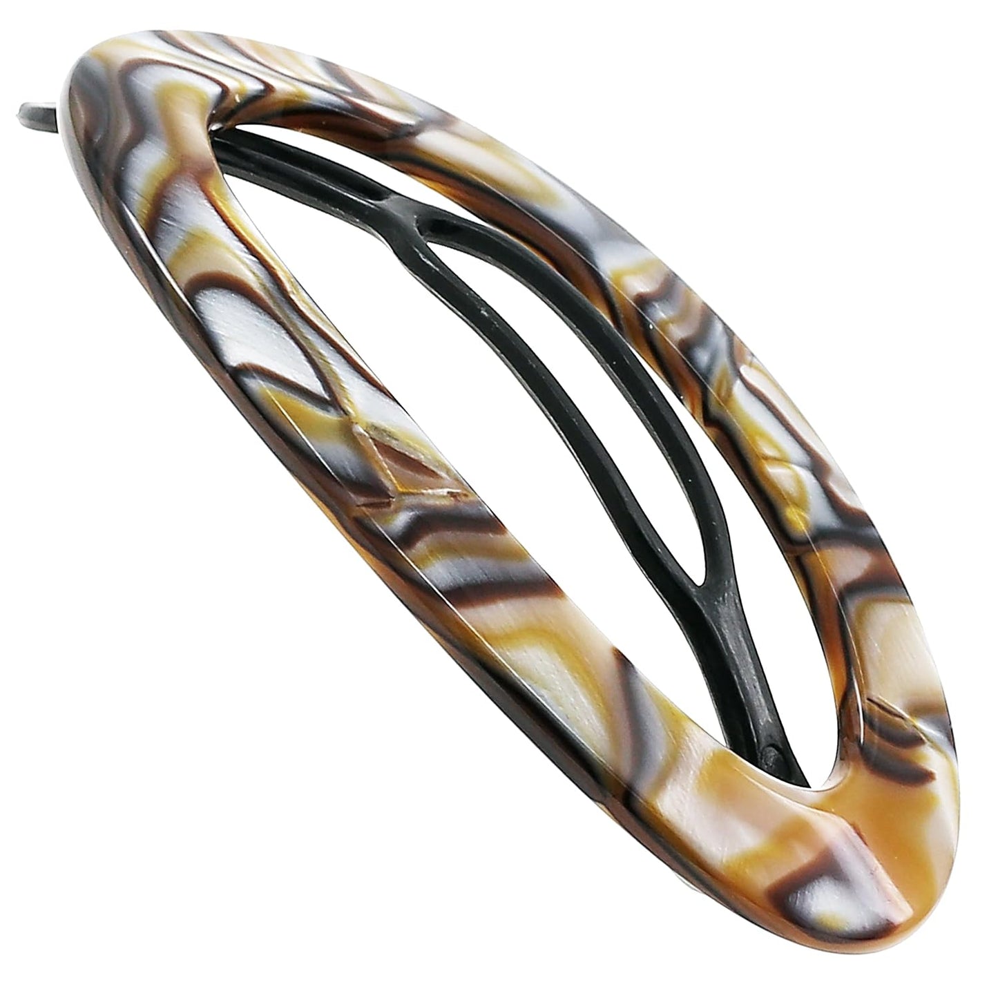 Camila Paris CP3362 French Hair Barrette Clip for Women, Handmade, Onyx, Slide-in Metal-Free Closure, Strong Hold Grip Hair Clips for Girls, No Slip Durable Styling Hair Accessories, Made in France