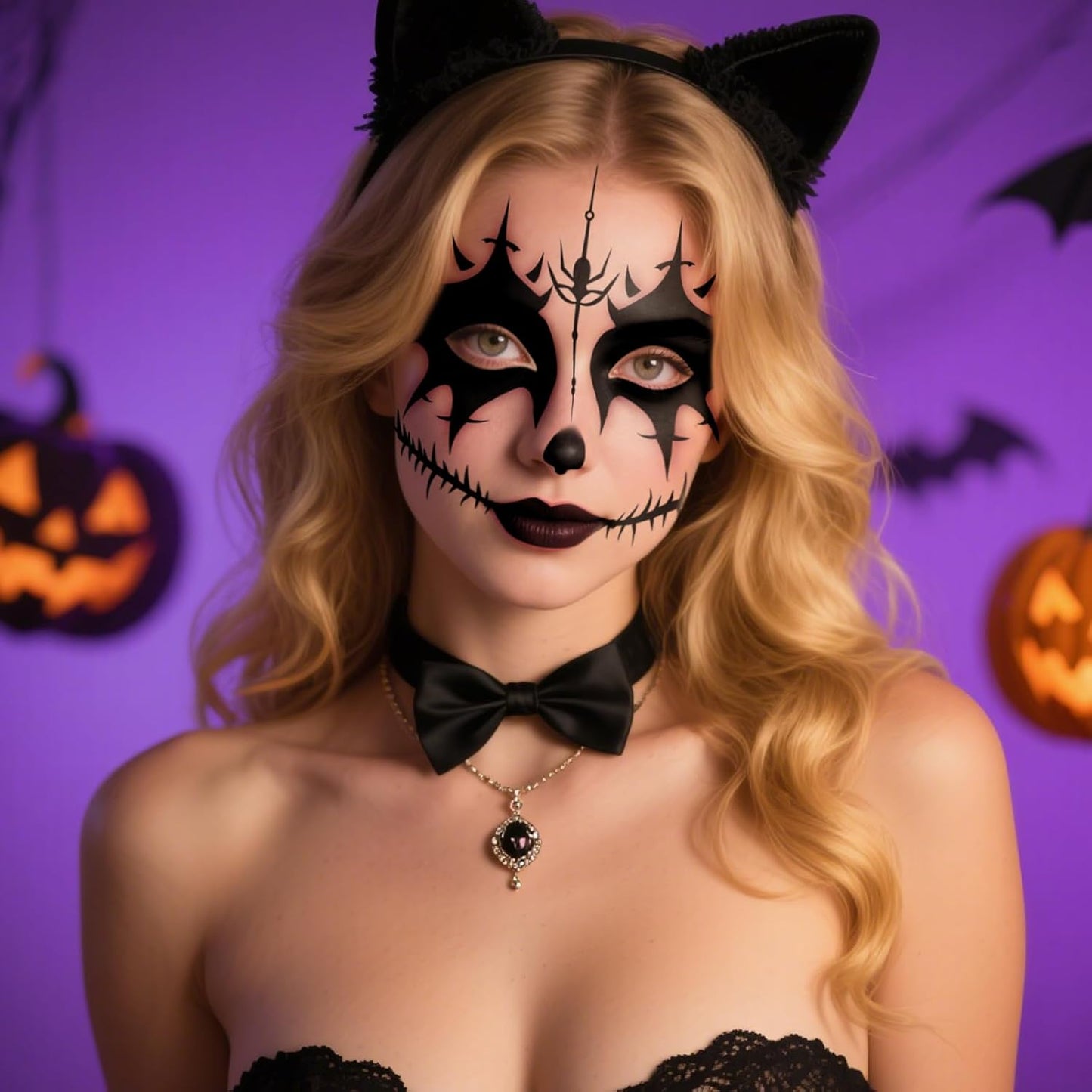 Halloween Face Tattoo Stickers, Spooky Temporary Tattoo Decals, Face Tattoos,Halloween Makeup Sticker Tattoos,Halloween Face Tattoo Sticker Art for Women Adults Kids 8Pcs