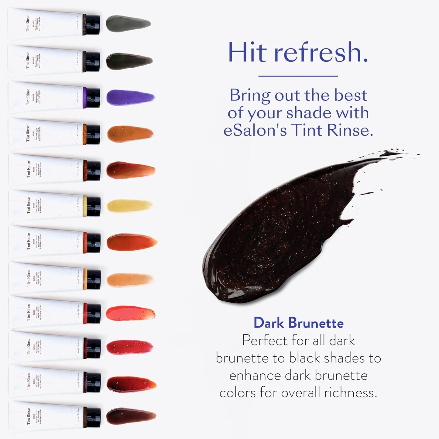 eSalon Color Depositing Hair Color Booster Treatment - Tint Rinse Hair Toner & Enhancer - Professional-Grade Mask - Apply with Shampoo & Conditioner (Dark Brunette)